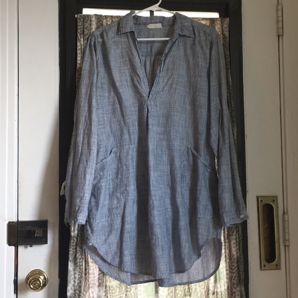 CP Shades Blue & White Pinstripe Teton Tunic